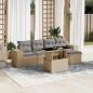 Preview: ARDEBO.de - 6-tlg. Garten-Sofagarnitur mit Kissen Beige Poly Rattan