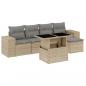 Preview: 6-tlg. Garten-Sofagarnitur mit Kissen Beige Poly Rattan