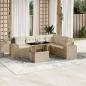 Preview: ARDEBO.de - 7-tlg. Garten-Sofagarnitur mit Kissen Beige Poly Rattan