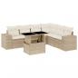 Preview: 7-tlg. Garten-Sofagarnitur mit Kissen Beige Poly Rattan