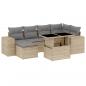 Preview: 7-tlg. Garten-Sofagarnitur mit Kissen Beige Poly Rattan