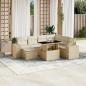 Preview: ARDEBO.de - 8-tlg. Garten-Sofagarnitur mit Kissen Beige Poly Rattan