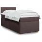 Preview: ARDEBO.de - Boxspringbett mit Matratze Dunkelbraun 90x190 cm Stoff