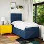 Preview: Boxspringbett mit Matratze Blau 90x200 cm Stoff