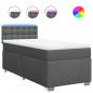 Preview: Boxspringbett mit Matratze Dunkelgrau 90x200 cm Stoff