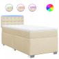 Preview: Boxspringbett mit Matratze Creme 90x200 cm Stoff