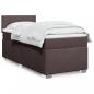 Preview: ARDEBO.de - Boxspringbett mit Matratze Dunkelbraun 90x200 cm Stoff