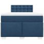 Preview: Boxspringbett mit Matratze Blau 120x200 cm Stoff