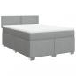 Preview: Boxspringbett mit Matratze Hellgrau 160x200 cm Stoff