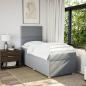 Preview: Boxspringbett mit Matratze Hellgrau 80x200 cm Stoff