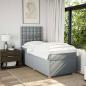 Preview: Boxspringbett mit Matratze Hellgrau 80x200 cm Stoff