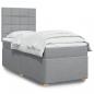 Preview: ARDEBO.de - Boxspringbett mit Matratze Hellgrau 90x190 cm Stoff