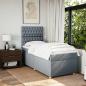 Preview: Boxspringbett mit Matratze Hellgrau 90x190 cm Stoff