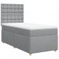 Preview: Boxspringbett mit Matratze Hellgrau 90x190 cm Stoff