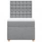 Preview: Boxspringbett mit Matratze Hellgrau 90x190 cm Stoff