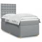 Preview: ARDEBO.de - Boxspringbett mit Matratze Hellgrau 90x200 cm Stoff