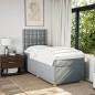 Preview: Boxspringbett mit Matratze Hellgrau 90x200 cm Stoff