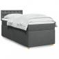 Preview: ARDEBO.de - Boxspringbett mit Matratze Dunkelgrau 90x190 cm Stoff