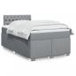 Preview: ARDEBO.de - Boxspringbett mit Matratze Hellgrau 120x200 cm Stoff