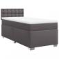 Preview: Boxspringbett mit Matratze Grau 100x200 cm Kunstleder