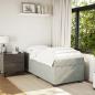 Preview: Boxspringbett mit Matratze Hellgrau 90x200 cm Samt