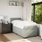 Preview: Boxspringbett mit Matratze Hellgrau 90x200 cm Samt