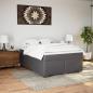 Preview: Boxspringbett mit Matratze Grau 140x200 cm Kunstleder