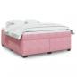 Preview: ARDEBO.de - Boxspringbett mit Matratze Rosa 180x200 cm Samt