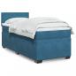 Preview: ARDEBO.de - Boxspringbett mit Matratze Blau 90x200 cm Samt