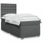 Preview: ARDEBO.de - Boxspringbett mit Matratze Dunkelgrau 80x200 cm Stoff