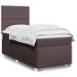 Preview: ARDEBO.de - Boxspringbett mit Matratze Dunkelbraun 80x200 cm Stoff