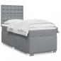 Preview: ARDEBO.de - Boxspringbett mit Matratze Hellgrau 90x200 cm Stoff