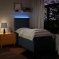 Preview: Boxspringbett mit Matratze Blau 90x200 cm Stoff