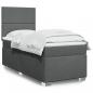 Preview: ARDEBO.de - Boxspringbett mit Matratze Dunkelgrau 100x200 cm Stoff