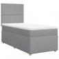 Preview: Boxspringbett mit Matratze Hellgrau 90x190 cm Stoff