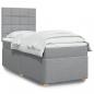 Preview: ARDEBO.de - Boxspringbett mit Matratze Hellgrau 90x190 cm Stoff