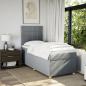 Preview: Boxspringbett mit Matratze Hellgrau 90x190 cm Stoff