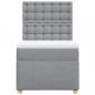 Preview: Boxspringbett mit Matratze Hellgrau 90x190 cm Stoff