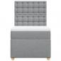 Preview: Boxspringbett mit Matratze Hellgrau 90x200 cm Stoff