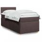 Preview: ARDEBO.de - Boxspringbett mit Matratze Dunkelbraun 90x200 cm Stoff