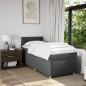 Preview: Boxspringbett mit Matratze Dunkelgrau 90x200 cm Stoff