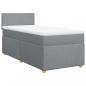 Preview: Boxspringbett mit Matratze Hellgrau 100x200 cm Stoff