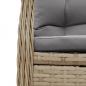 Preview: 9-tlg. Garten-Essgruppe mit Kissen Beige Poly Rattan