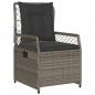 Preview: 7-tlg. Garten-Essgruppe mit Kissen Grau Poly Rattan