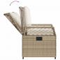 Preview: 9-tlg. Garten-Essgruppe mit Kissen Beige Poly Rattan