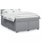 Preview: ARDEBO.de - Boxspringbett mit Matratze Hellgrau 140x200 cm Stoff