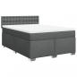 Preview: Boxspringbett mit Matratze Dunkelgrau 140x200 cm Stoff