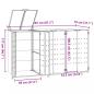 Preview: Mülltonnenbox für 3 Tonnen Grau 207x79x117 cm Stahl