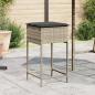 Preview: ARDEBO.de - Garten-Barhocker mit Kissen 2 Stk. Hellgrau Poly Rattan