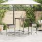 Preview: Garten-Barhocker mit Kissen 2 Stk. Hellgrau Poly Rattan